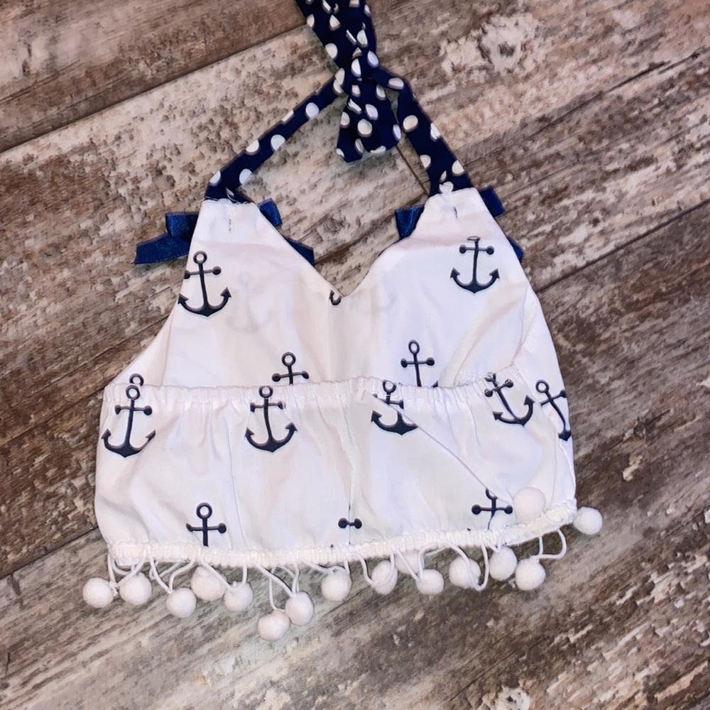 very cute anchor cropped girl shirt